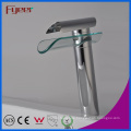 Fyeer High Body Einhand Glas Auslauf Wasserfall Chrom Waschbecken Wasserhahn Wasser Mischbatterie